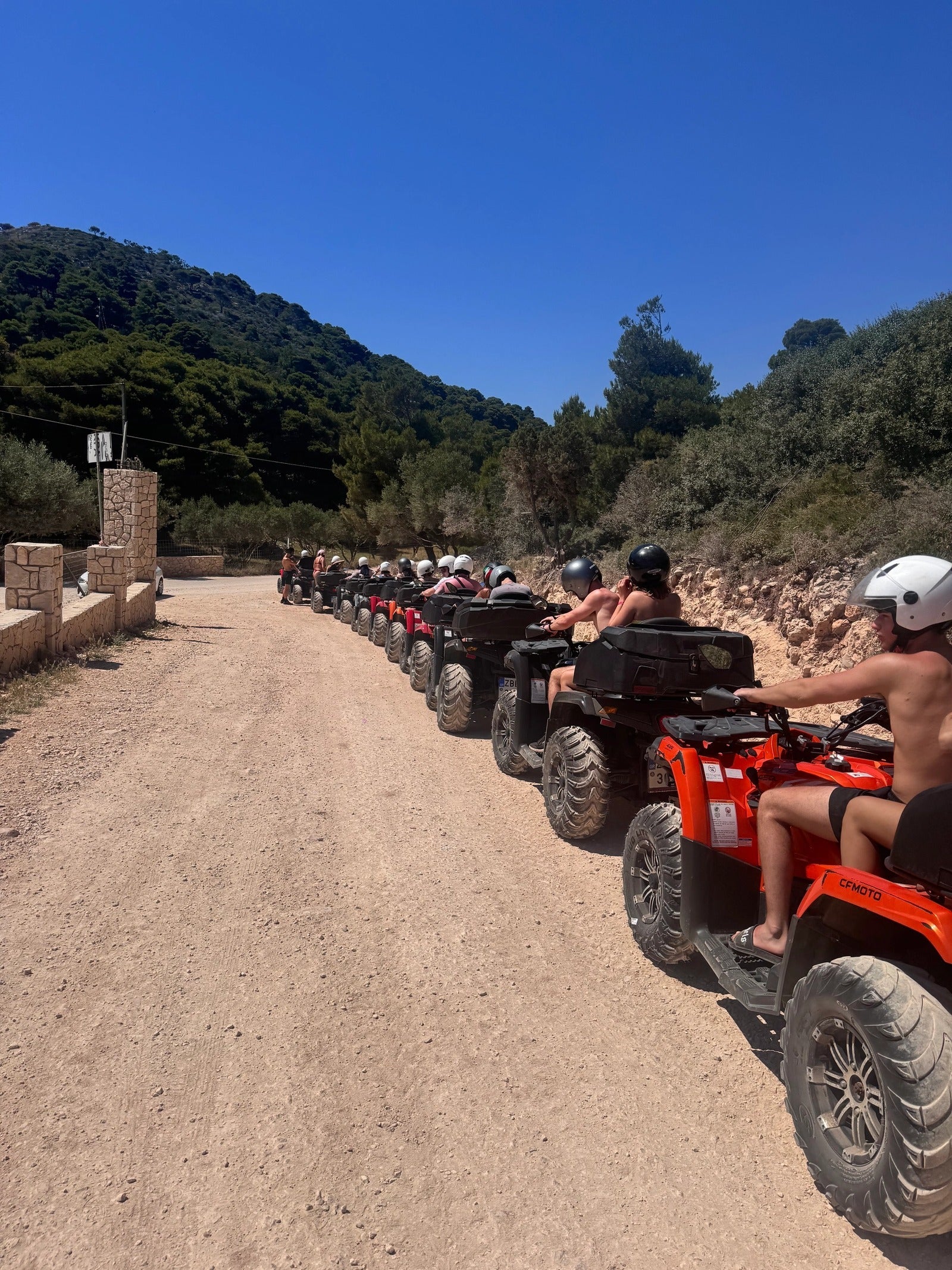 Top Dog Abroad guests exploring Zante on quad bikes